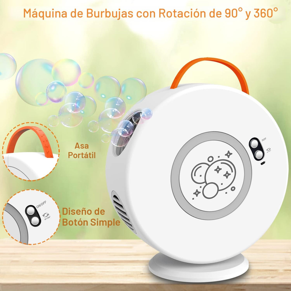 Weilim Máquina automática de burbujas para niños, soplador de burbujas