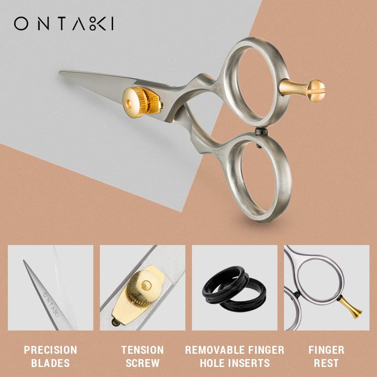Ontaki Tijeras para barba y bigote para hombre, acero japonés de 5....