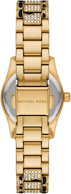 Reloj para mujer Michael Kors Lexington de tres agujas con estampado animal en acero inoxidable (Modelo: MK7639)