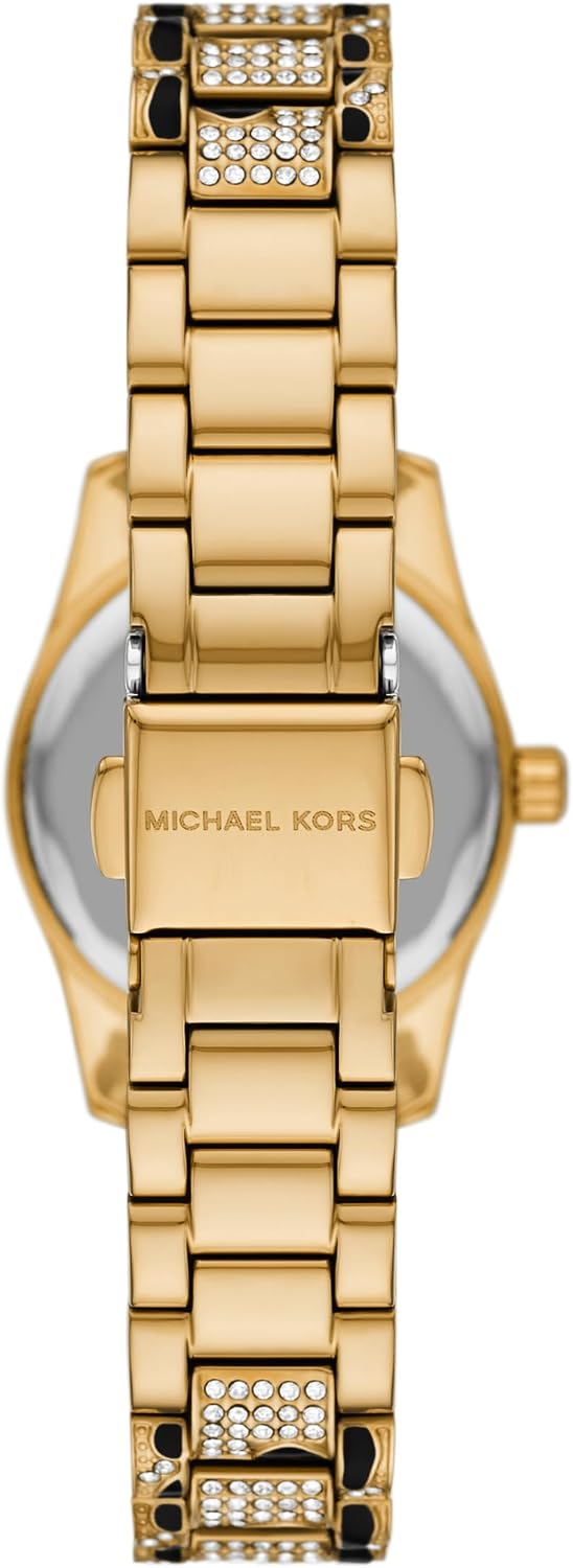 Reloj para mujer Michael Kors Lexington de tres agujas con estampado animal en acero inoxidable (Modelo: MK7639)