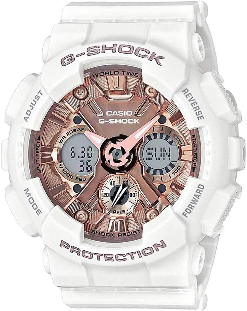 Casio GMS-S120MF-7A2CR G Shock Reloj de cuarzo blanco con pantalla analógica-digital para mujer