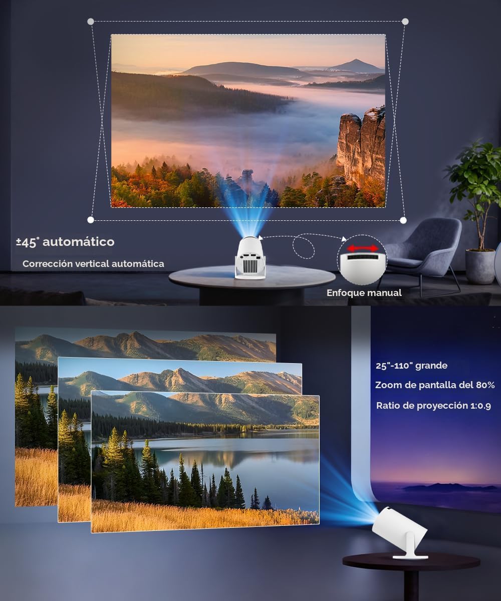 Magcubic HY300PRO Mini proyector con WiFi y Bluetooth, soporte 4K i...