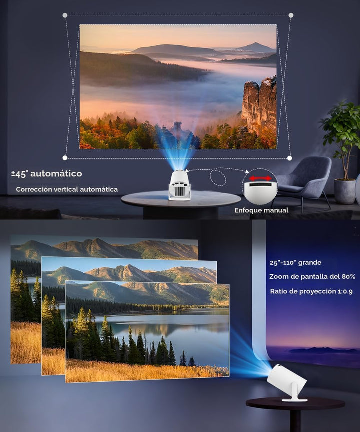 Magcubic HY300PRO Mini proyector con WiFi y Bluetooth, soporte 4K i...