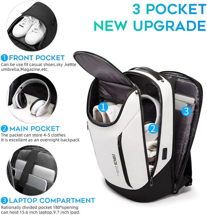 BANGE Mochila inteligente de negocios, impermeable, para laptop de...