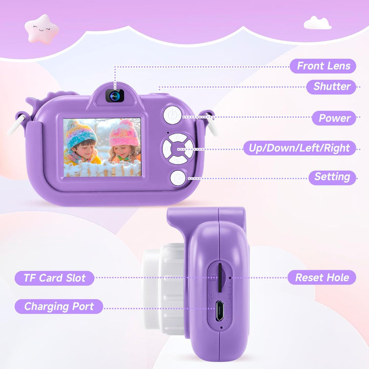 Cámara Digital para Niñas de 3-12 Años, Cámara para Niños Pequeños...
