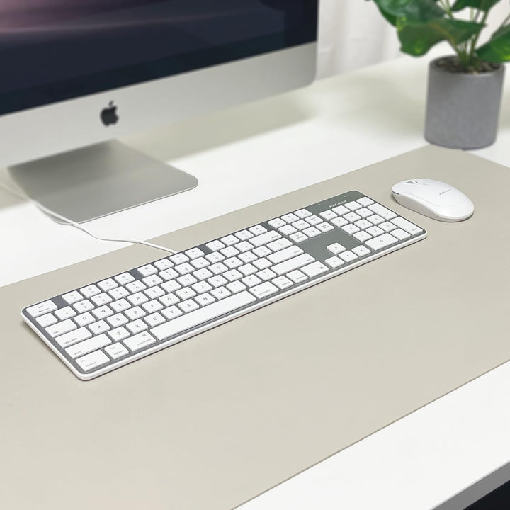 Macally Teclado USB ultradelgado con cable con teclado numérico par...