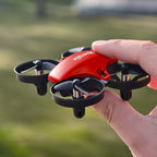 Veeniix V995 Mini dron rojo para niños y principiantes, cuadricóptero de control remoto para interiores con giros en 3D, rotación de 360°, vuelo circular, vuelo estacionario automático, modo sin