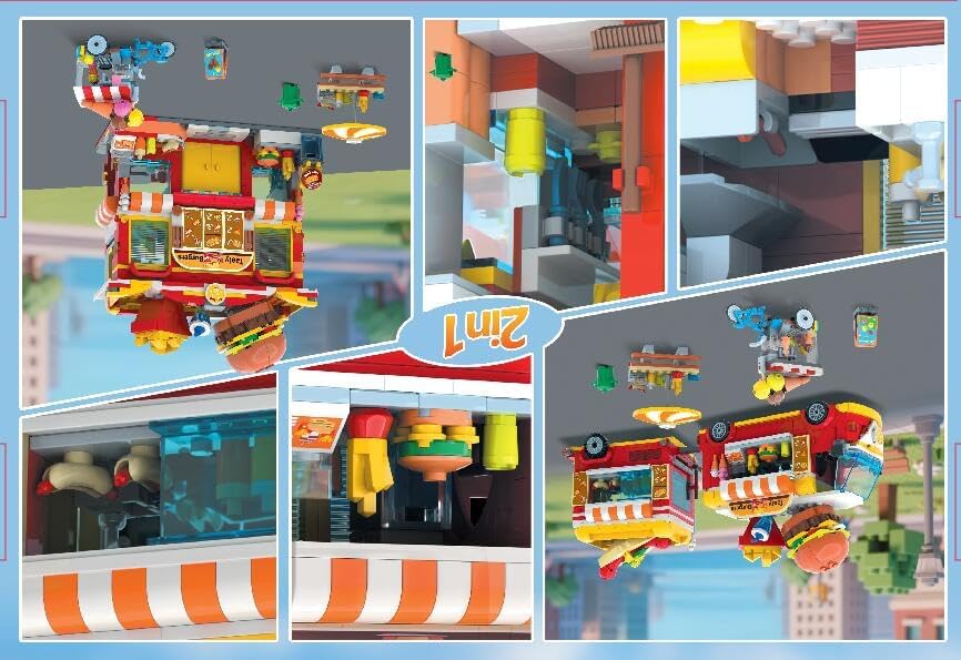 HOGOKIDS City Burger Truck House - Juguete de construcción