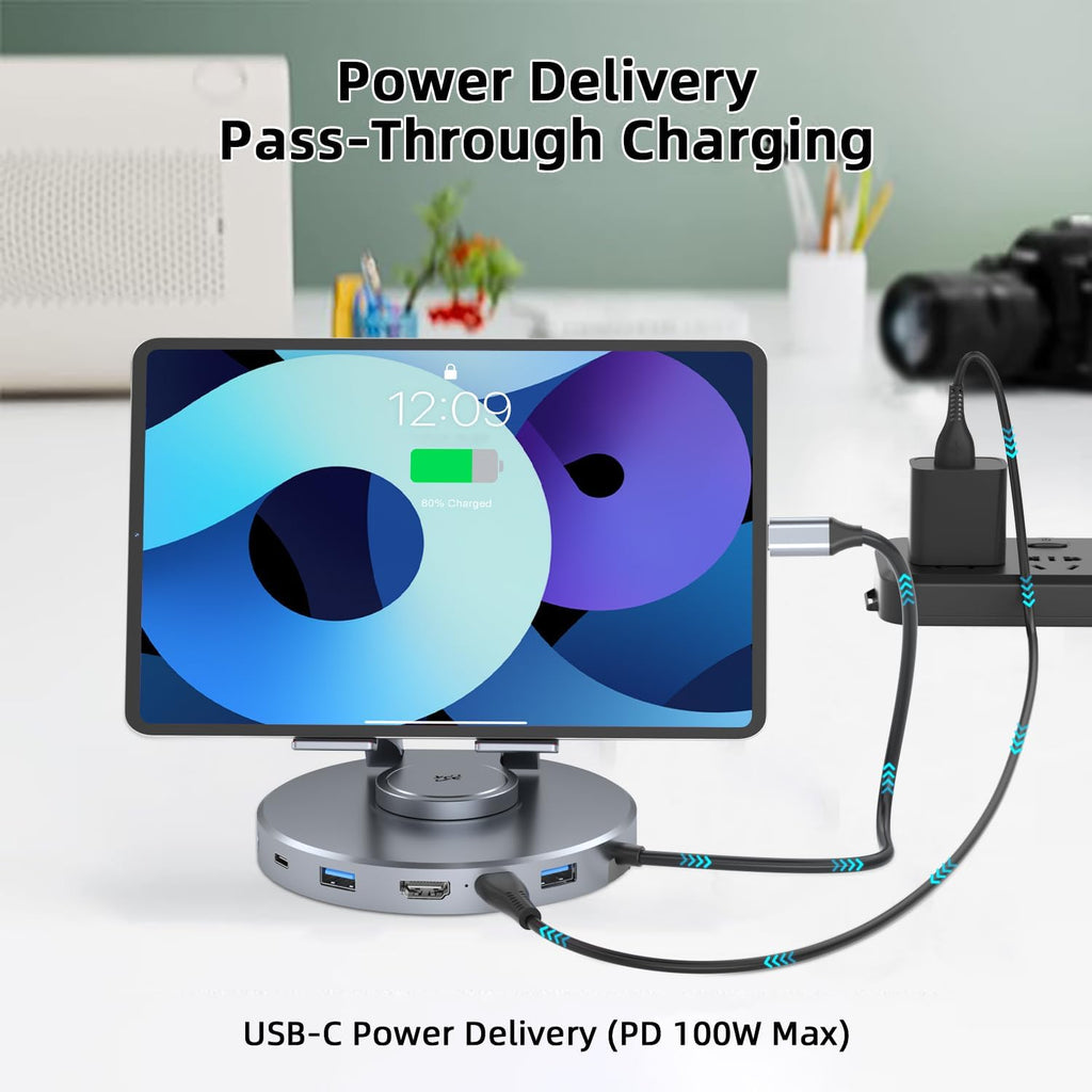 Estación de acoplamiento para Steam Deck y ROG Ally - Base de cubierta de corriente 10 en 1 con HDMI 2.0 4K a 60Hz, Ethernet Gigabit de 1000 Mbps, SD/TF, audio de 0.138 in y USB-C PD de 100 W para carga de velocidad