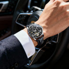 OLEVS - Relojes automáticos para hombre, multicalendario, con fase lunar, 3ATM impermeable, reloj de lujo clásico para negocios, de pulsera