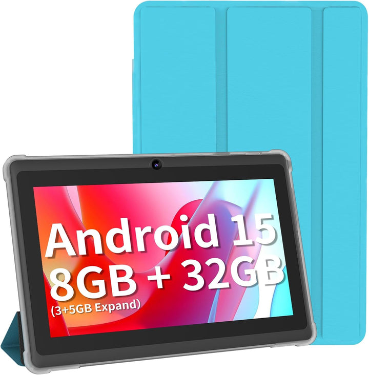 NEWISION Tablet de 7 pulgadas con funda, tabletas Android 15 de cin...