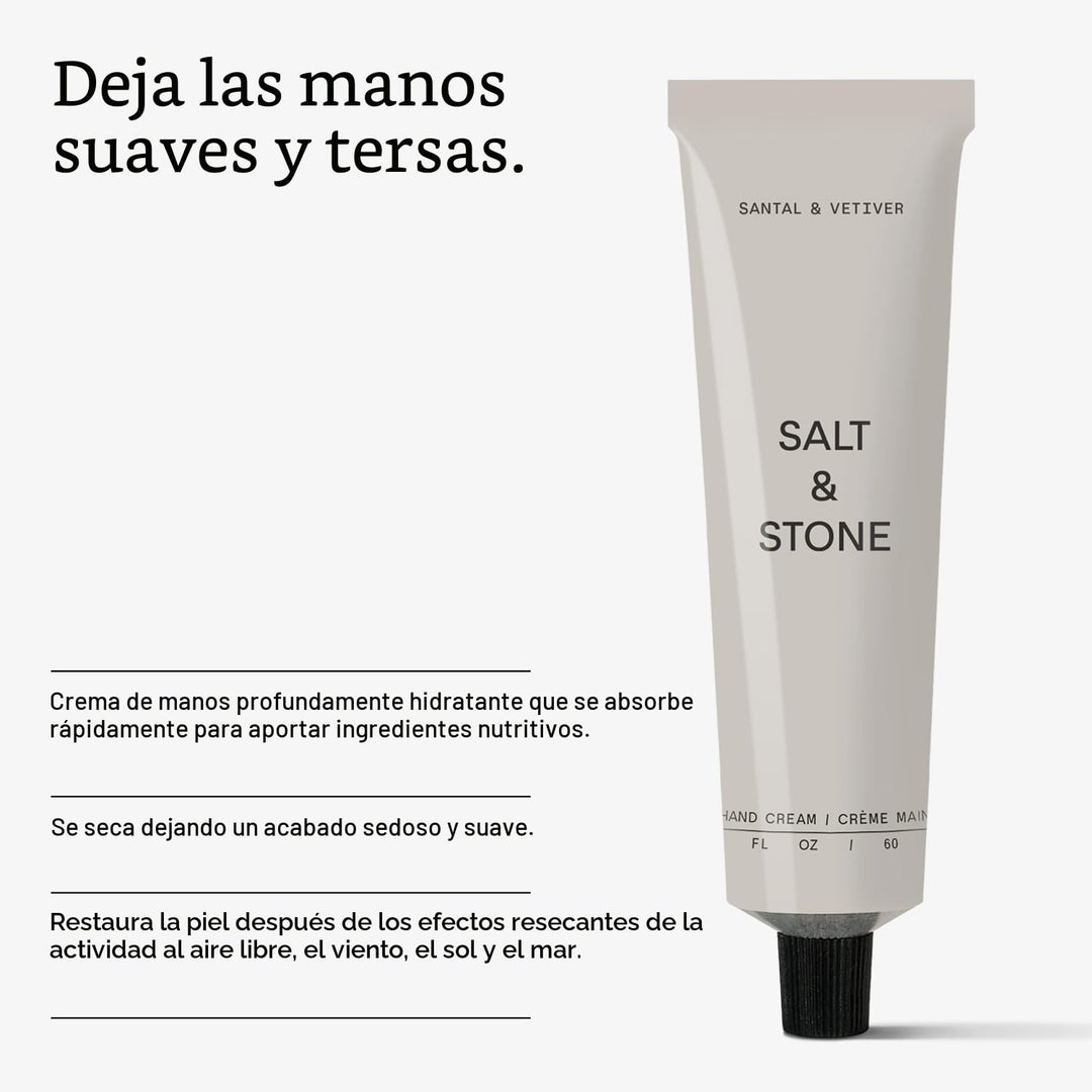 Salt &amp; Stone Crema de manos para mujeres y hombres | Hidrata, n...