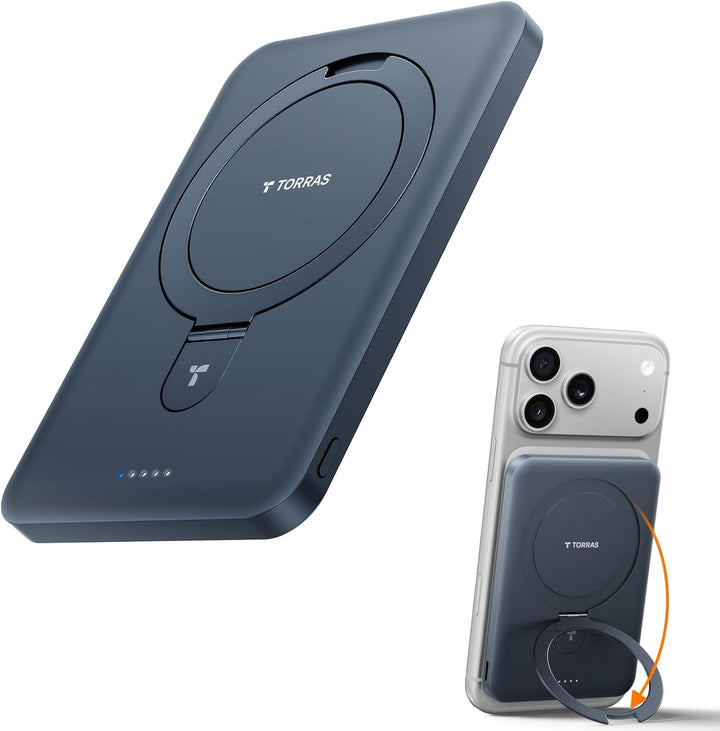 TORRAS EasyGo - Cargador portátil magnético delgado de 0.45 pulgada...