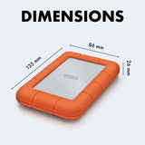 Mini disco disco duro portátil LaCie Rugged USB 3.0 , Naranja