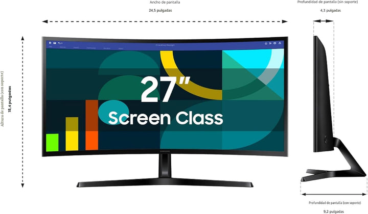 Samsung Essential S3 (S36GD) Series FHD 1800R - Monitor curvo para...