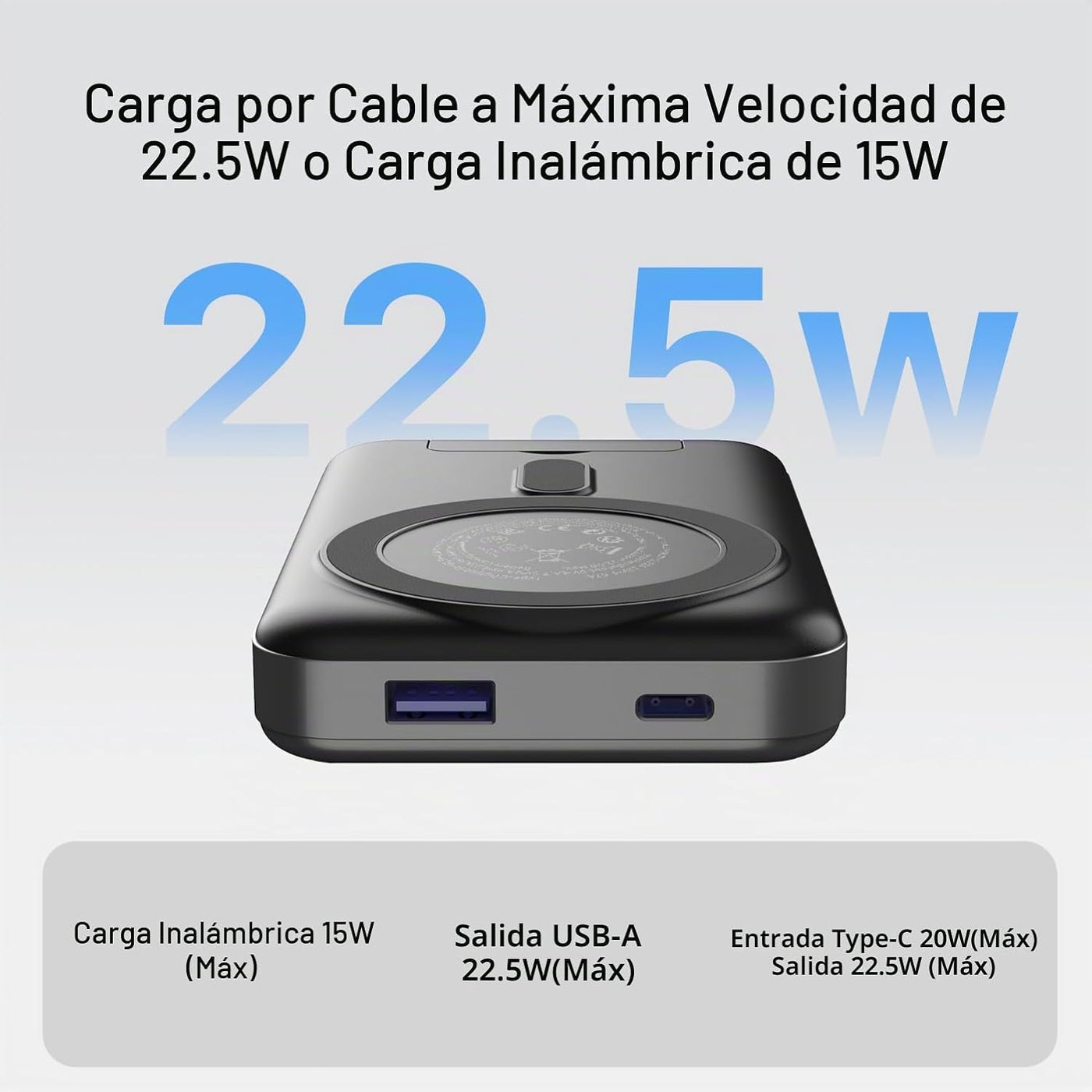JUOVI Banco de energía magnético, cargador portátil inalámbrico de...