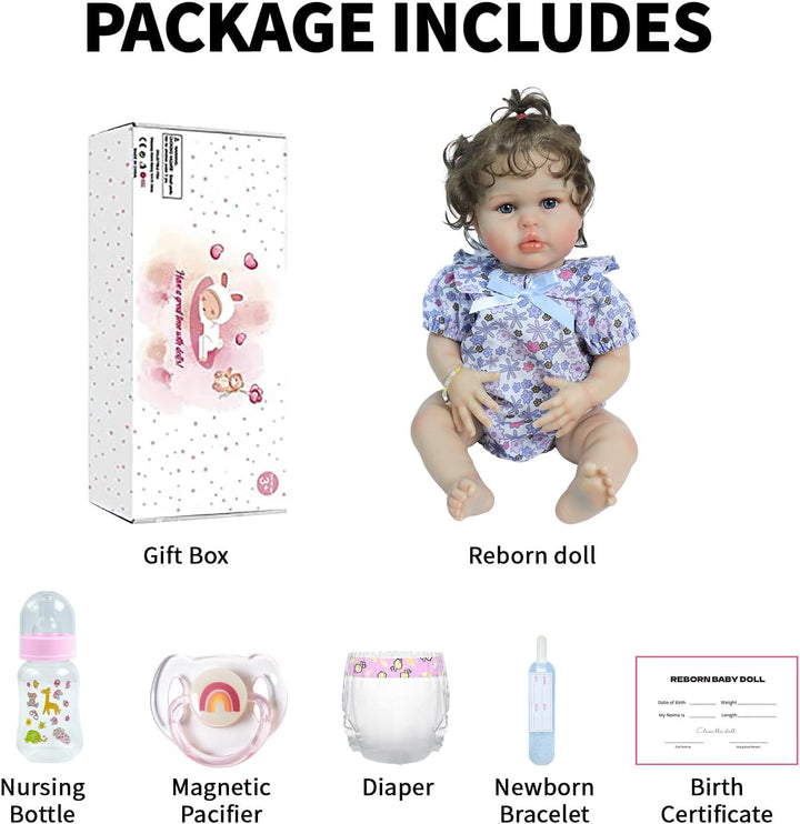 SCOM Muñecas Reborn Reallife para Niñas con Accesorios - Muñeca de...