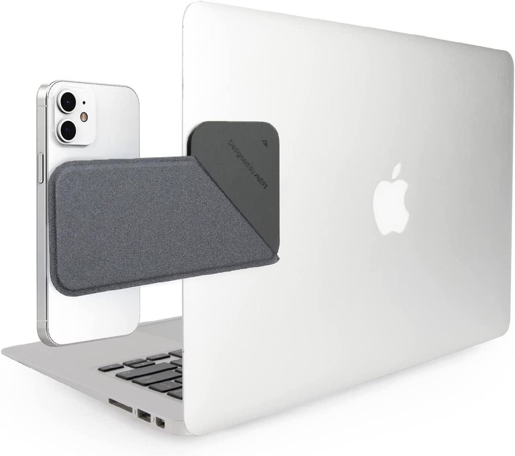 MOFT Soporte magnético para iPhone para laptop, soporte lateral delgado y plegable para monitor de teléfono, soporte de expansión de computadora portátil (gris)