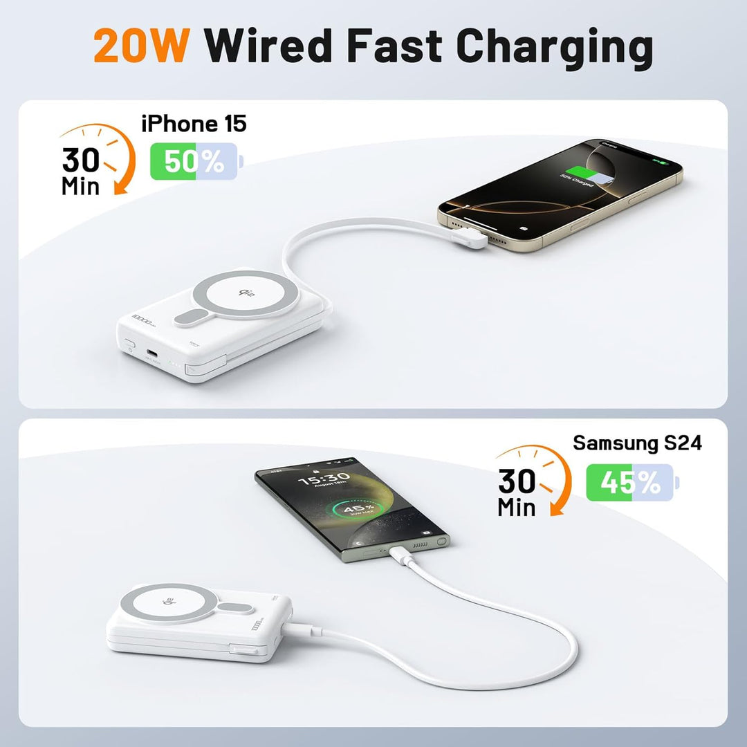 Cargador Portátil Magnético 10,000mAh Certificado Qi2 Carga Rápida...