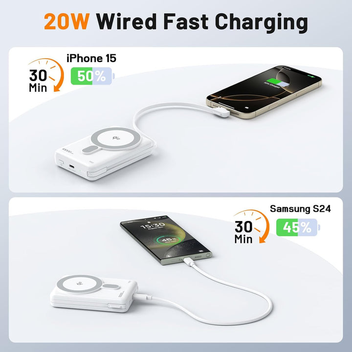 Cargador Portátil Magnético 10,000mAh Certificado Qi2 Carga Rápida...