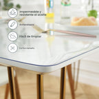 LovePads - Protector transparente para mesa, 1/16 pulgadas de grosor, 36 x 60 pulgadas, protector transparente para mesa de comedor, protector de mantel de plástico transparente