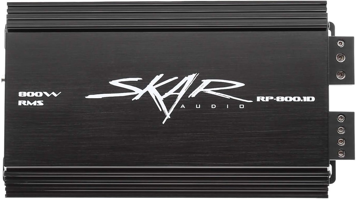 Skar Audio Paquete completo de graves de subwoofer individual de 12" de la serie SDR de 1,200 vatios - Incluye carcasa cargada con amplificador