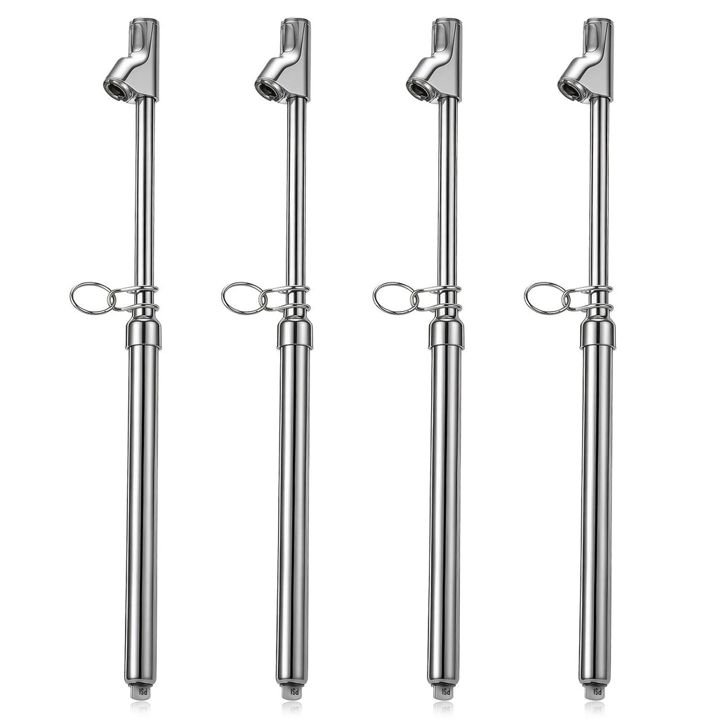 Medidor de neumáticos de doble cabezal de 12 pulgadas, medidor de presión de aire resistente para auto, camión, automóvil, caravana, furgoneta, rango de 10-150 PSI (plateado)