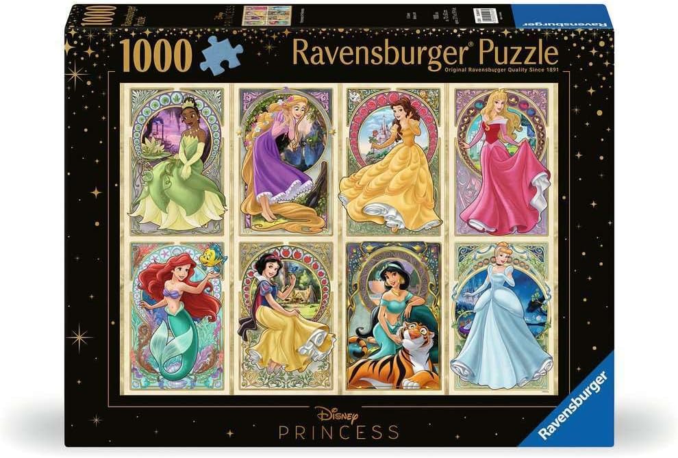 Ravensburger Disney 12000497 - Rompecabezas de princesa Art Nouveau de 1000 piezas para adultos, herramientas hechas a mano, fabricado en Alemania, cada pieza encaja perfectamente