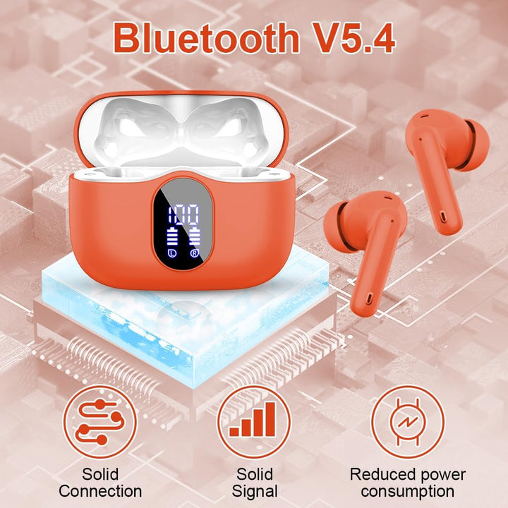 Auriculares inalámbricos, Auriculares Bluetooth 5.4 con graves esté...