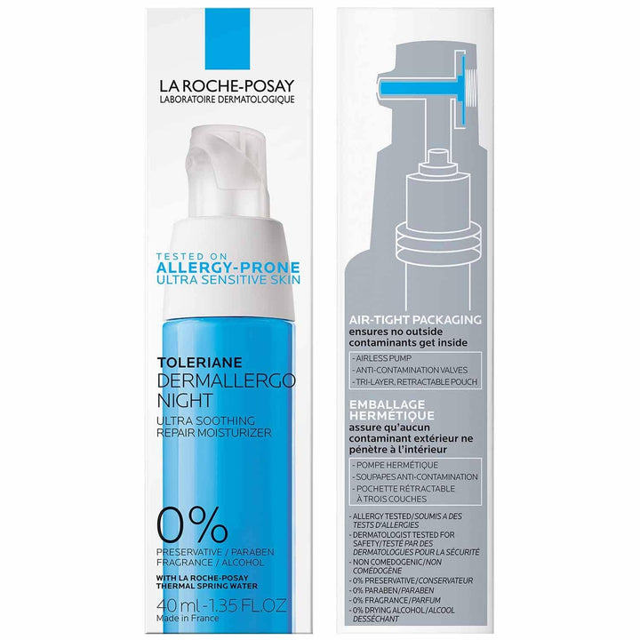 La Roche-Posay Toleriane Dermallergo Crema de noche para rostro, hi...