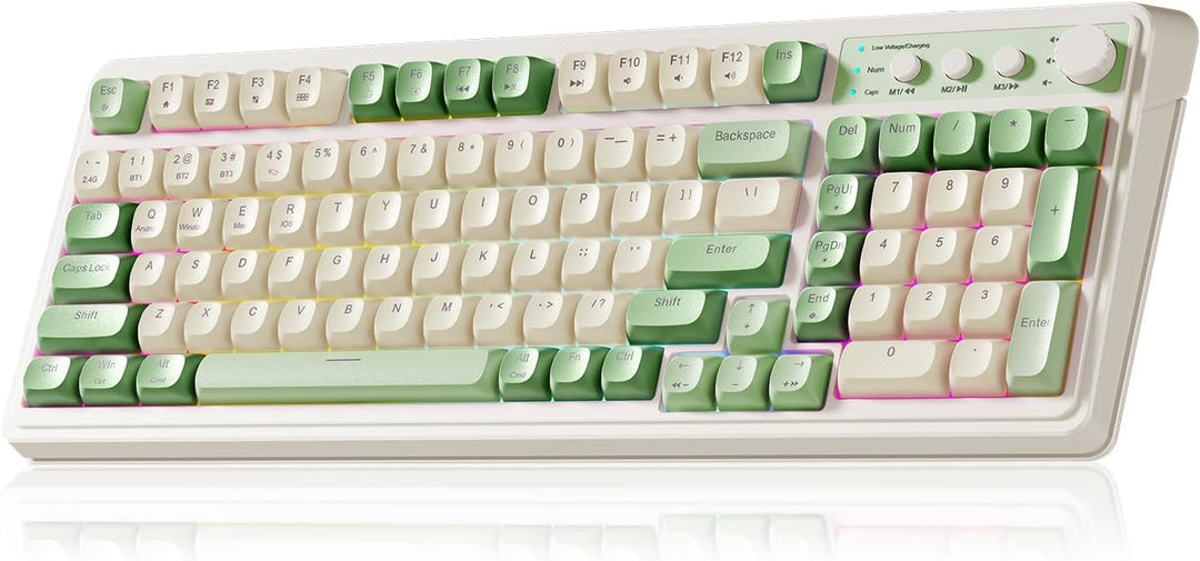 AULA Teclado Gaming S99, Teclados de Computadora Inalámbricos, Tri-...