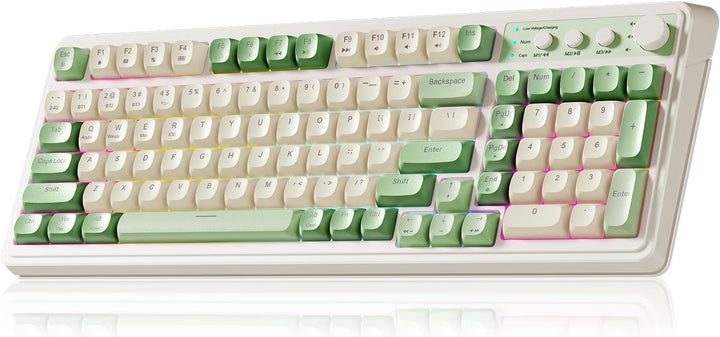 AULA Teclado Gaming S99, Teclados de Computadora Inalámbricos, Tri-...