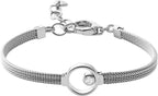 Skagen Anita Reloj de malla de acero inoxidable para mujer, plateado (Modelo: SKW2149) y pulsera Skagen "Elin" de cristal plateado, extensor de 6.5 pulgadas + 1.5 pulgadas
