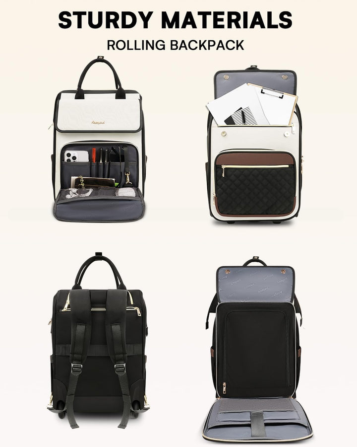 Mochila rodante Arcoyard para mujeres, mochila rodante para portáti...