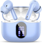 Auriculares inalámbricos, Bluetooth 5.4 Auriculares estéreo de bajos, Azul pálido