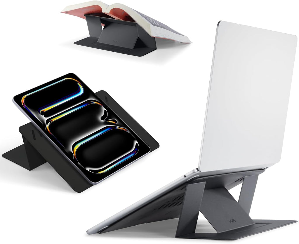 MOFT Soporte Invisible para Laptop de Escritorio, Soporte para Tableta y Computadora Sin Adhesivo con Doble Ángulo, Soporte Elevador de Laptop Plegable y Portátil, Compatible con Tabletas de 7-11" y
