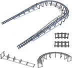 Finger Rock Juego de bloques de construcción de pistas de tren de ciudad, 212 piezas de rieles flexibles para vías de tren, juego de accesorios de expansión de ferrocarril cuesta arriba y descenso, pistas curvas rectas