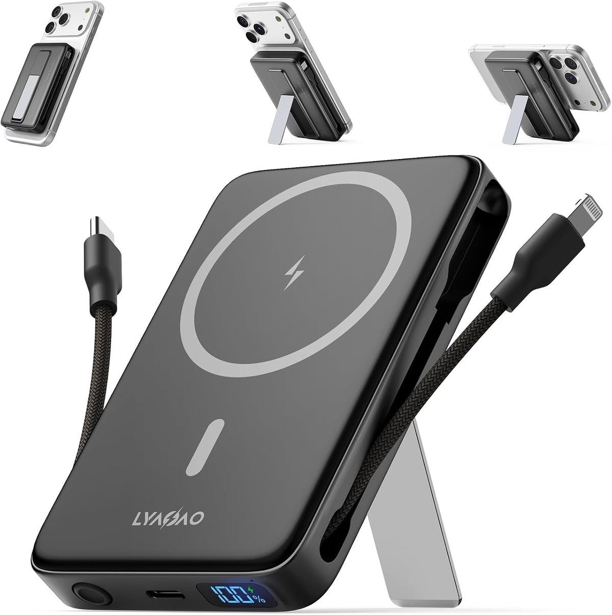 Cargador portátil magnético 10000mAh, banco de energía 22.5W con cable