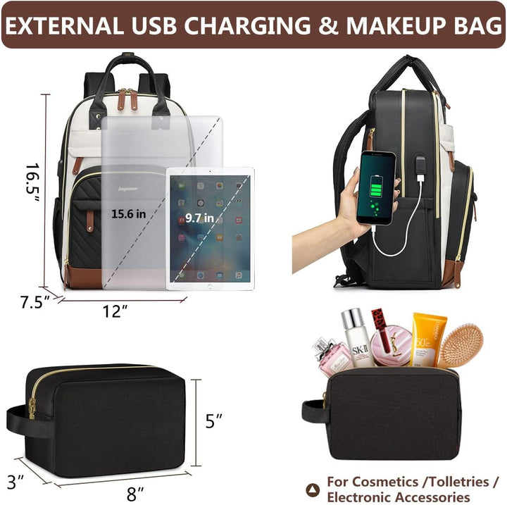 Mochila para mujer de 15.6 pulgadas, mochila para computadora portá...