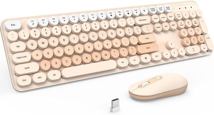 Teclado y ratón inalámbricos, combo de teclado y ratón silencioso,...