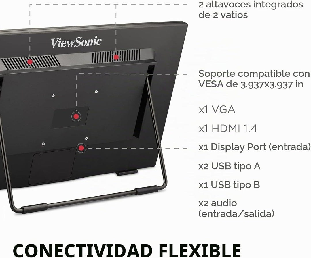 ViewSonic TD2465 Monitor de pantalla táctil de 24 pulgadas 1080p, m...