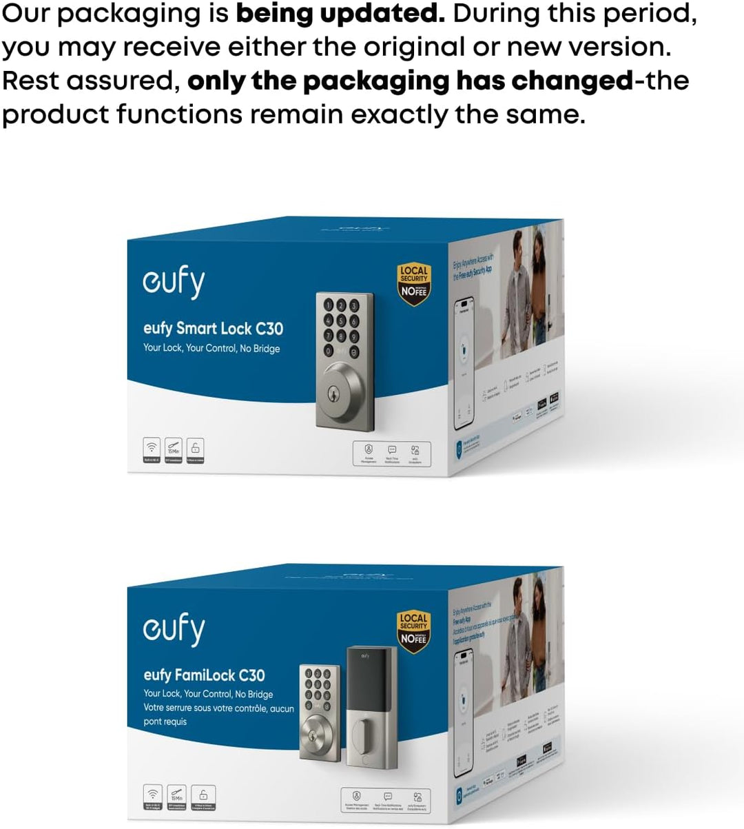 eufy Security Smart Lock C30, cerradura de puerta de entrada sin ll...