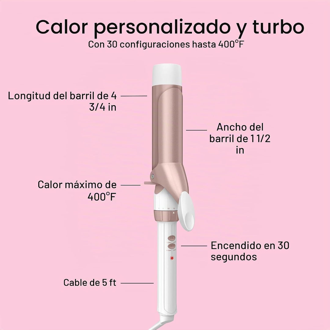 Conair Rizador de cerámica doble de 1 ½ pulgadas, barril de 1 ½ pul...