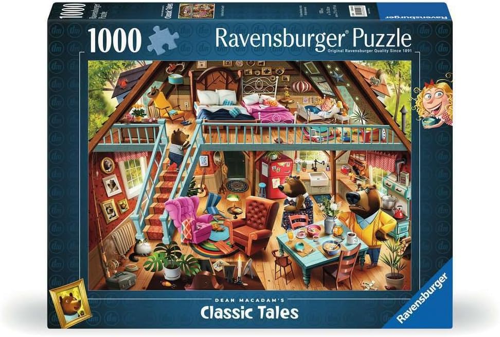 Ravensburger Dean Macadam Goldilocks Gets Caught! - Rompecabezas de 1000 piezas para adultos, 12000423, herramientas hechas a mano, fabricado en Alemania, cada pieza encaja perfectamente