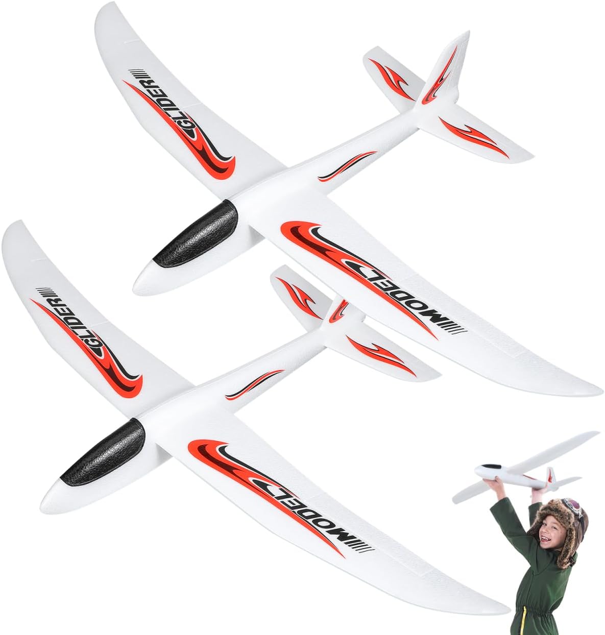 Alasum - 2 planeadores de avión de espuma, 39 pulgadas, 2 modos de vuelo