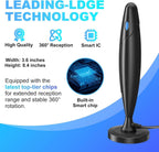 Antena de TV mejorada para canales locales, recepción de largo alcance con protección contra sobretensiones y rayos, antena digital para Smart TV interior con imán fuerte