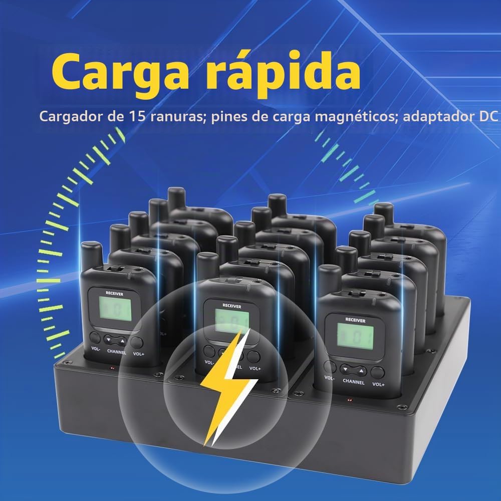 AGJ Sistema inalámbrico de guía turístico, auriculares de guía turí...