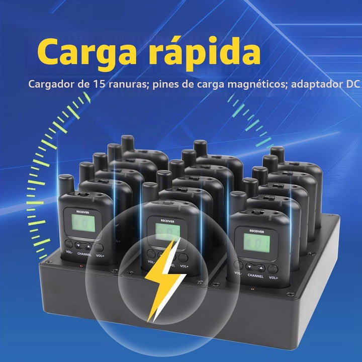 AGJ Sistema inalámbrico de guía turístico, auriculares de guía turí...