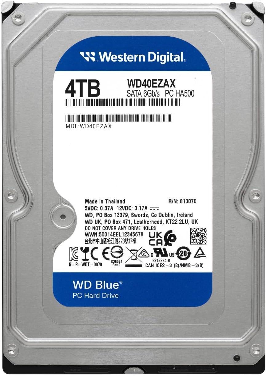 Western Digital - Disco duro interno WD Blue de 4 TB para PC, 5400...