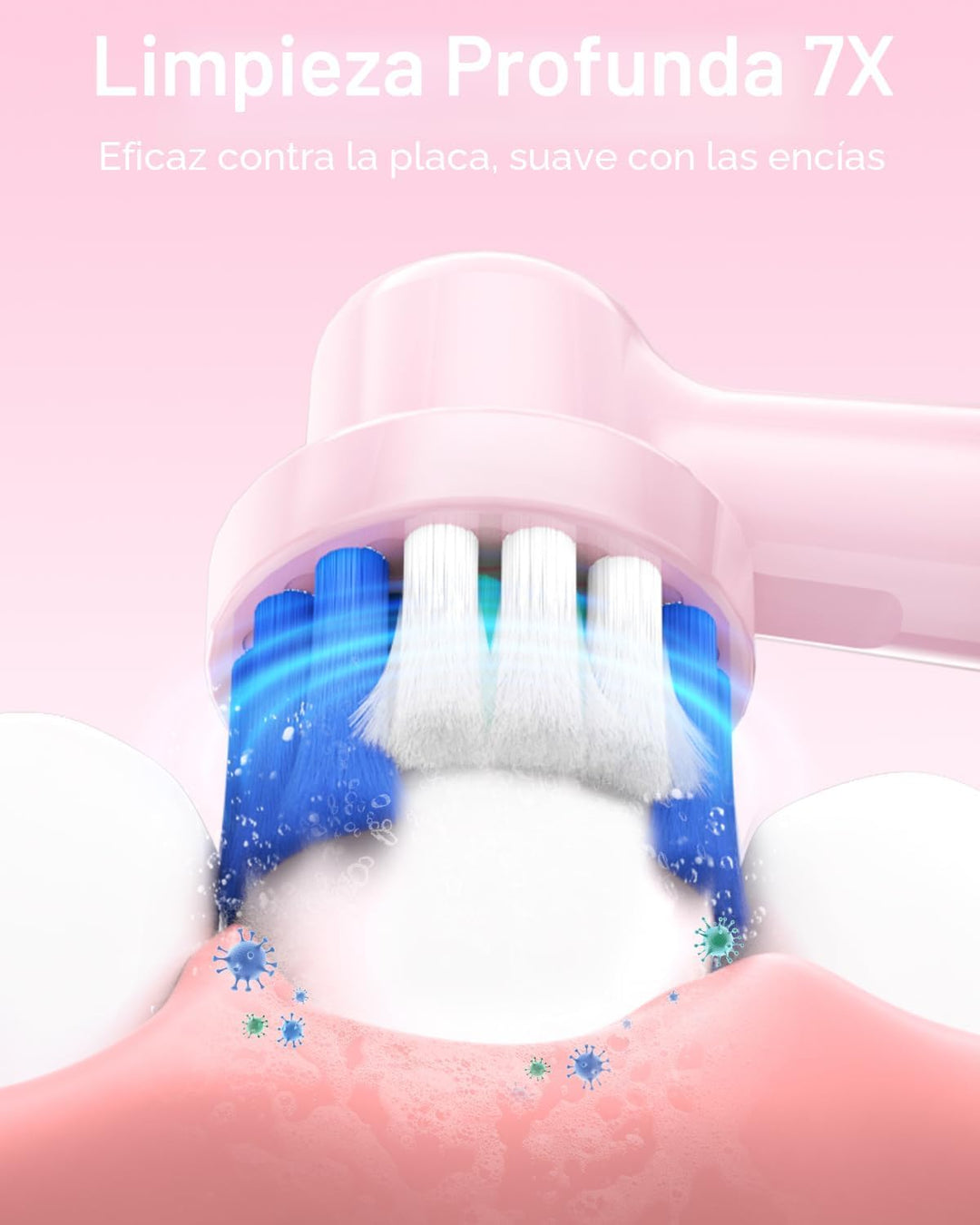 MCUDKIK Cepillo de dientes eléctrico giratorio para adultos, 8 cabe...